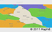 Shaded Relief Panoramic Map of Saran, political outside