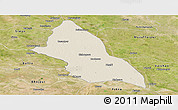 Shaded Relief Panoramic Map of Saran, satellite outside