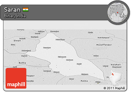 Silver Style Panoramic Map of Saran