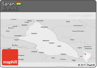 Silver Style Panoramic Map of Saran