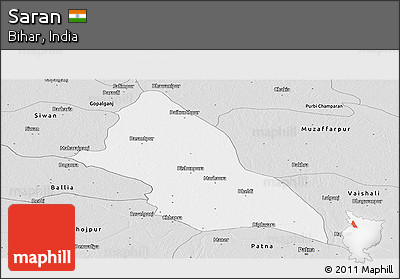 Silver Style Panoramic Map of Saran