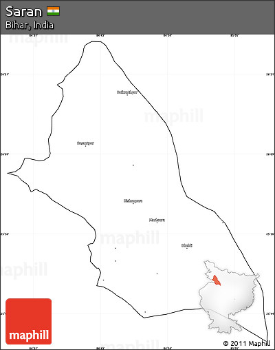 Blank Simple Map of Saran, cropped outside