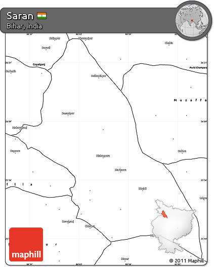 Blank Simple Map of Saran