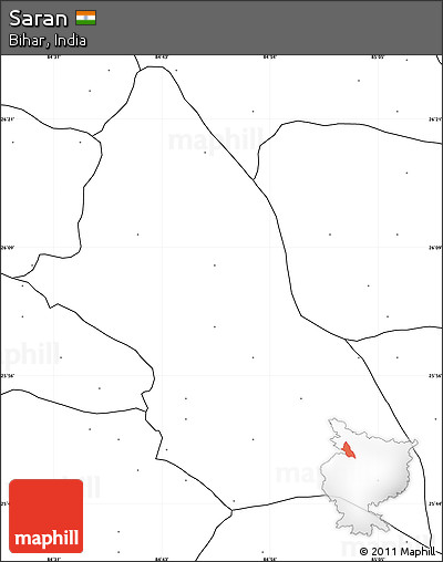 Blank Simple Map of Saran, no labels
