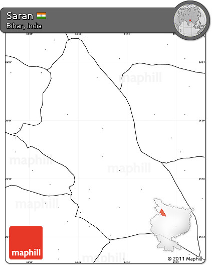 Blank Simple Map of Saran, no labels