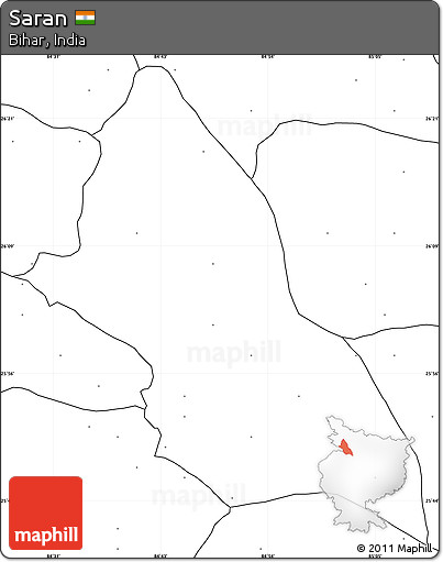 Blank Simple Map of Saran, no labels