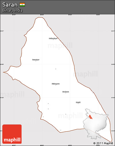 Classic Style Simple Map of Saran, cropped outside