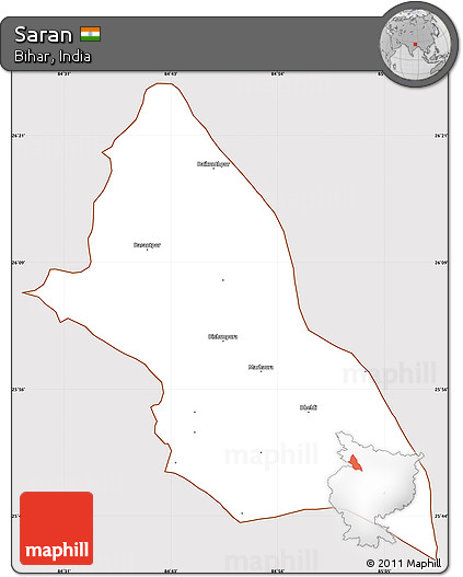 Classic Style Simple Map of Saran, cropped outside