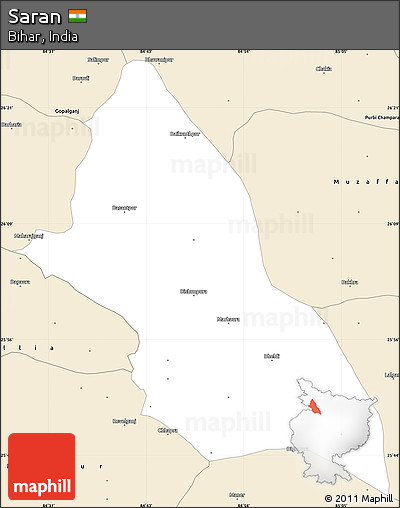 Classic Style Simple Map of Saran