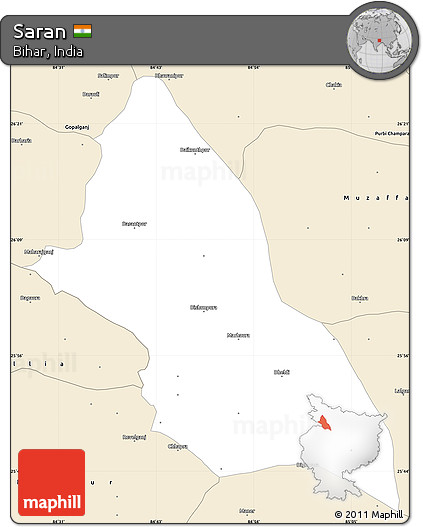 Classic Style Simple Map of Saran