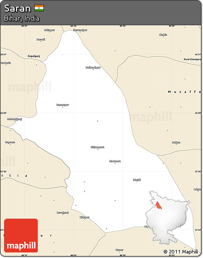 Classic Style Simple Map of Saran