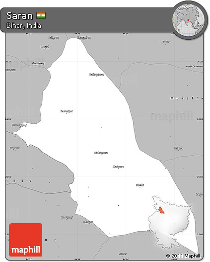 Gray Simple Map of Saran