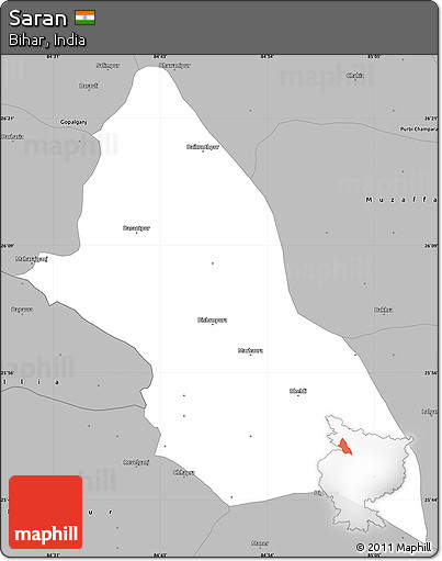 Gray Simple Map of Saran