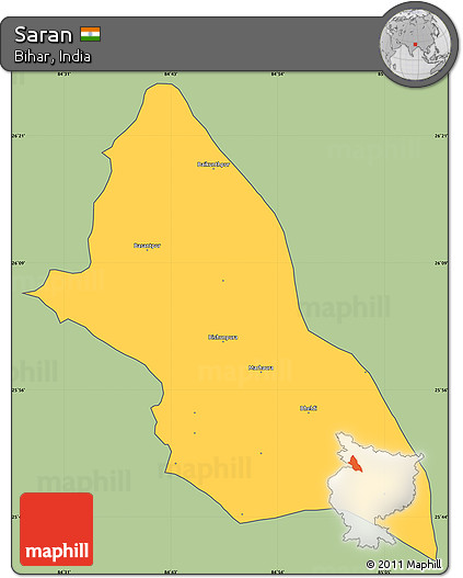 Savanna Style Simple Map of Saran, cropped outside
