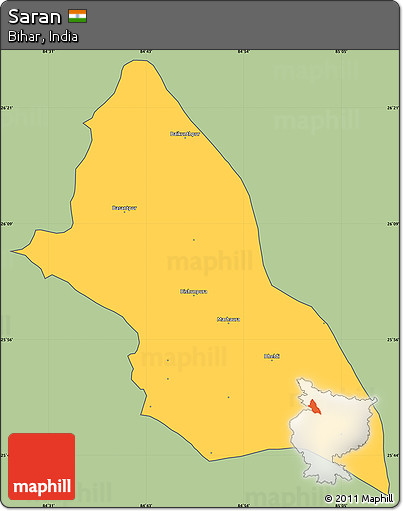 Savanna Style Simple Map of Saran, cropped outside
