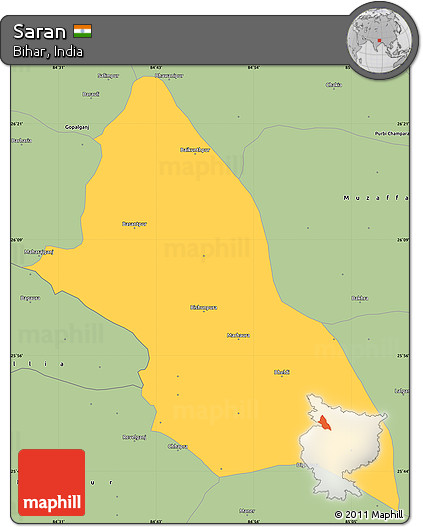 Savanna Style Simple Map of Saran