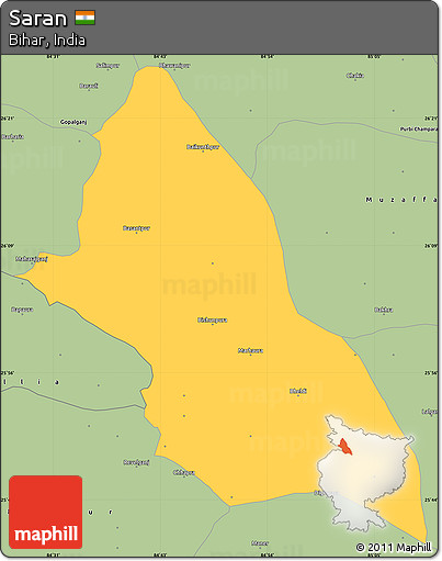 Savanna Style Simple Map of Saran