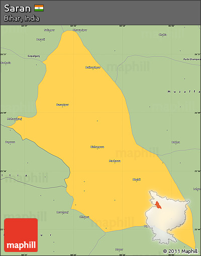 Savanna Style Simple Map of Saran