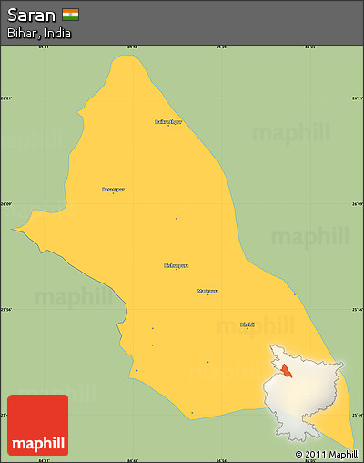 Savanna Style Simple Map of Saran, single color outside