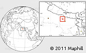 Blank Location Map of Siwan