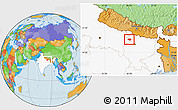 Political Location Map of Siwan, highlighted country