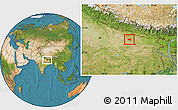 Satellite Location Map of Siwan