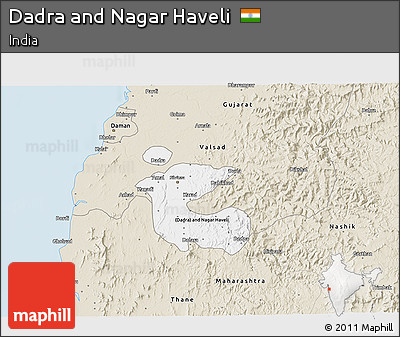 Classic Style 3D Map of Dadra and Nagar Haveli