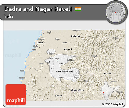 Classic Style 3D Map of Dadra and Nagar Haveli