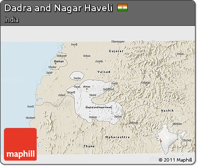 Classic Style 3D Map of Dadra and Nagar Haveli
