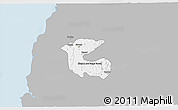 Gray 3D Map of Dadra and Nagar Haveli, single color outside