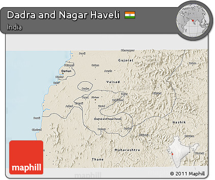 Shaded Relief 3D Map of Dadra and Nagar Haveli