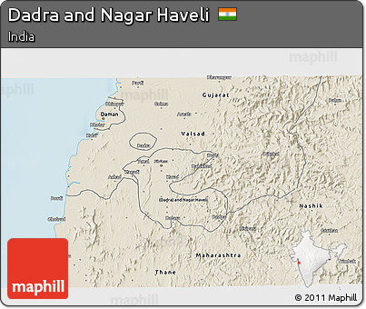 Shaded Relief 3D Map of Dadra and Nagar Haveli