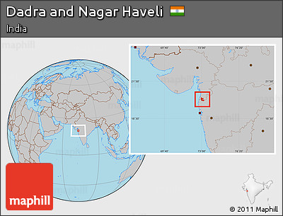Gray Location Map of Dadra and Nagar Haveli