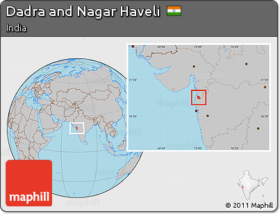 Gray Location Map of Dadra and Nagar Haveli
