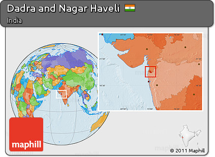 Political Location Map of Dadra and Nagar Haveli