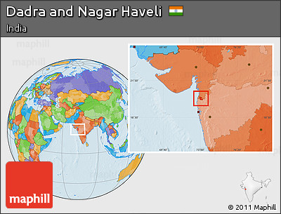Political Location Map of Dadra and Nagar Haveli