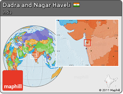 Political Location Map of Dadra and Nagar Haveli