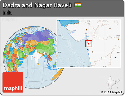 Political Location Map of Dadra and Nagar Haveli, highlighted country