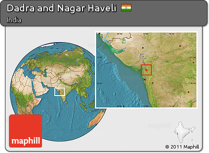 Satellite Location Map of Dadra and Nagar Haveli