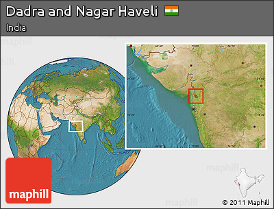 Satellite Location Map of Dadra and Nagar Haveli