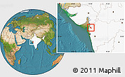 Satellite Location Map of Dadra and Nagar Haveli, highlighted country