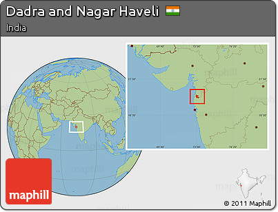 Savanna Style Location Map of Dadra and Nagar Haveli