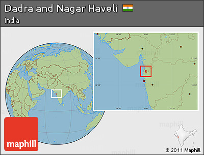 Savanna Style Location Map of Dadra and Nagar Haveli