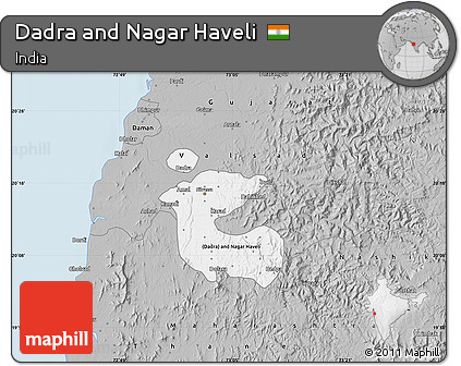 Gray Map of Dadra and Nagar Haveli