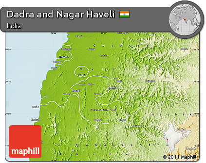 Physical Map of Dadra and Nagar Haveli