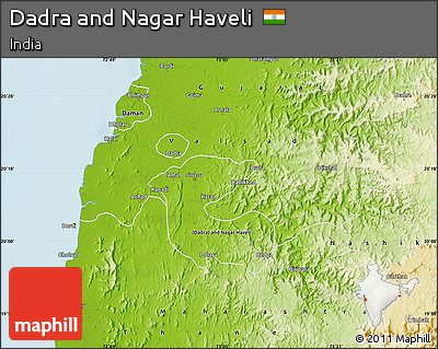 Physical Map of Dadra and Nagar Haveli