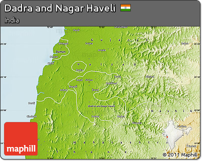 Physical Map of Dadra and Nagar Haveli