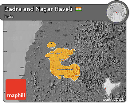 Political Map of Dadra and Nagar Haveli, darken, desaturated