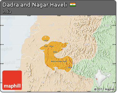 Political Map of Dadra and Nagar Haveli, lighten