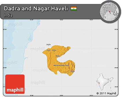 Political Map of Dadra and Nagar Haveli, single color outside